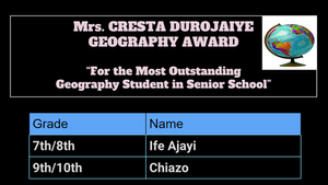 Cresta+Durojaiye+Geography+Award